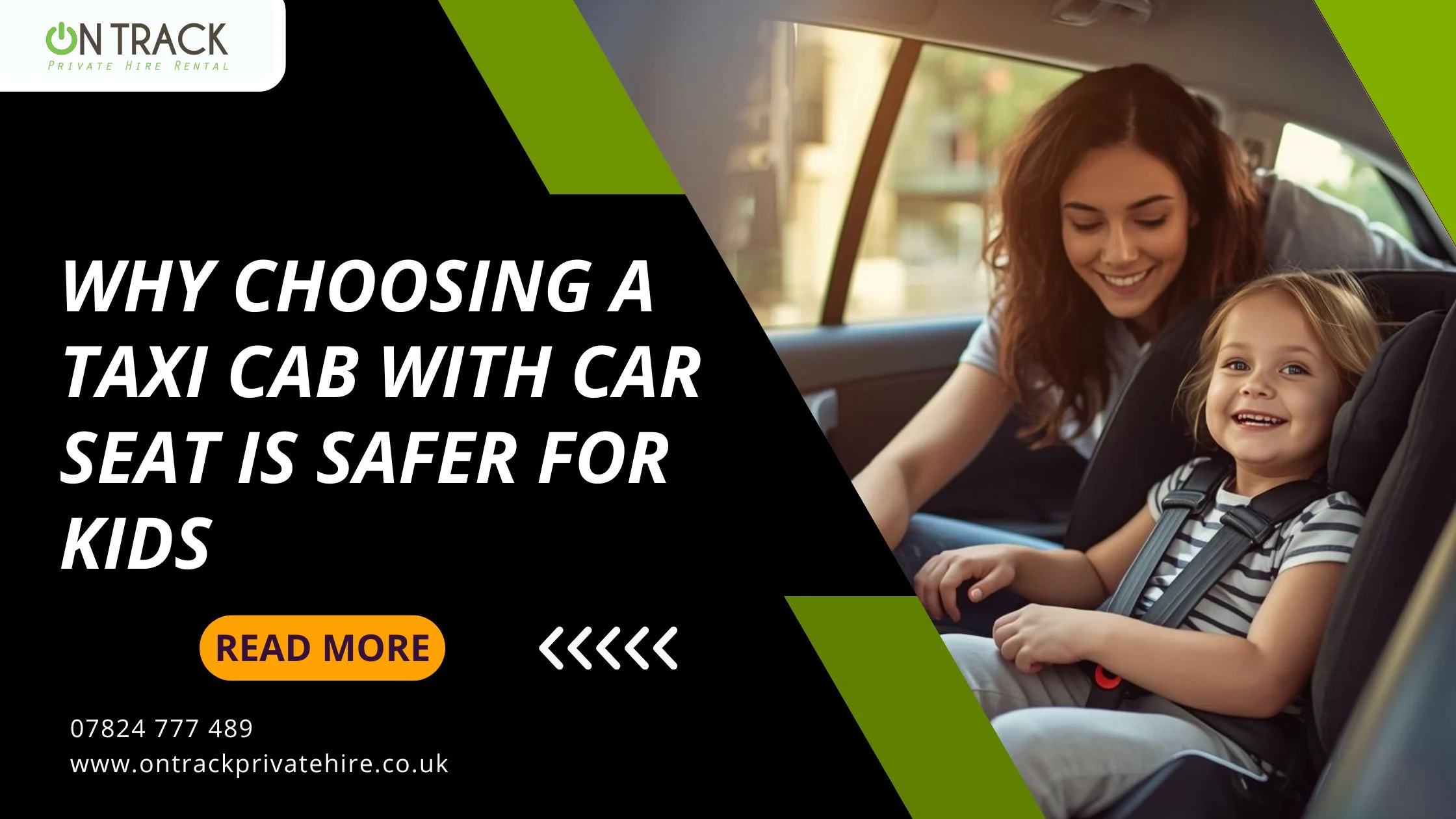taxi cab with a car seat